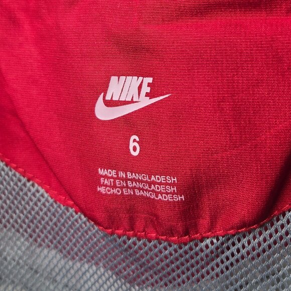 Nike Boy's Hooded Windbreaker Jacket Boys Color Panel Red Mesh-Lined Sporty 6 - Picture 6 of 7